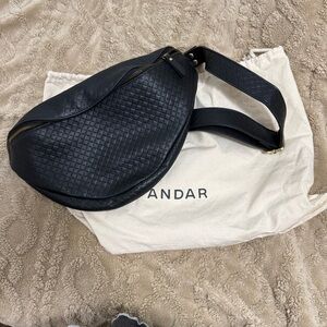 The Tatum Black Woven Crossbody Bag